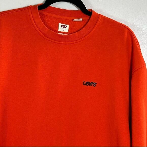 Levi's Orange Crewneck Sweater with Ribbed Cuffs - Picture 4 of 9